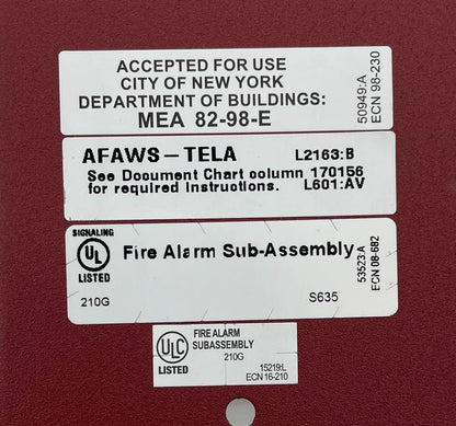 Notifier AFAWS-TELA Telephone