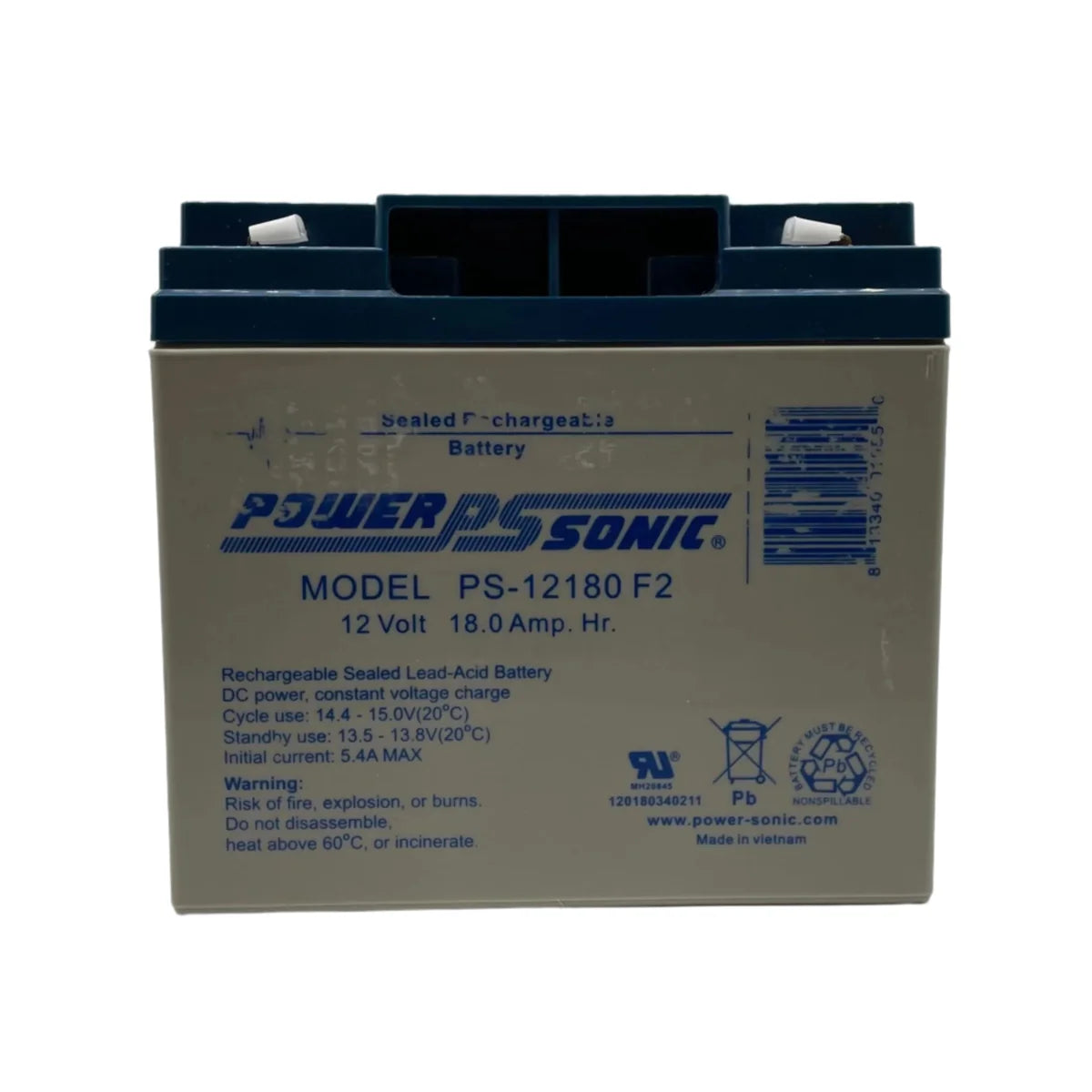 Power Sonic BAT-12180-BP Battery 12V 18Ah