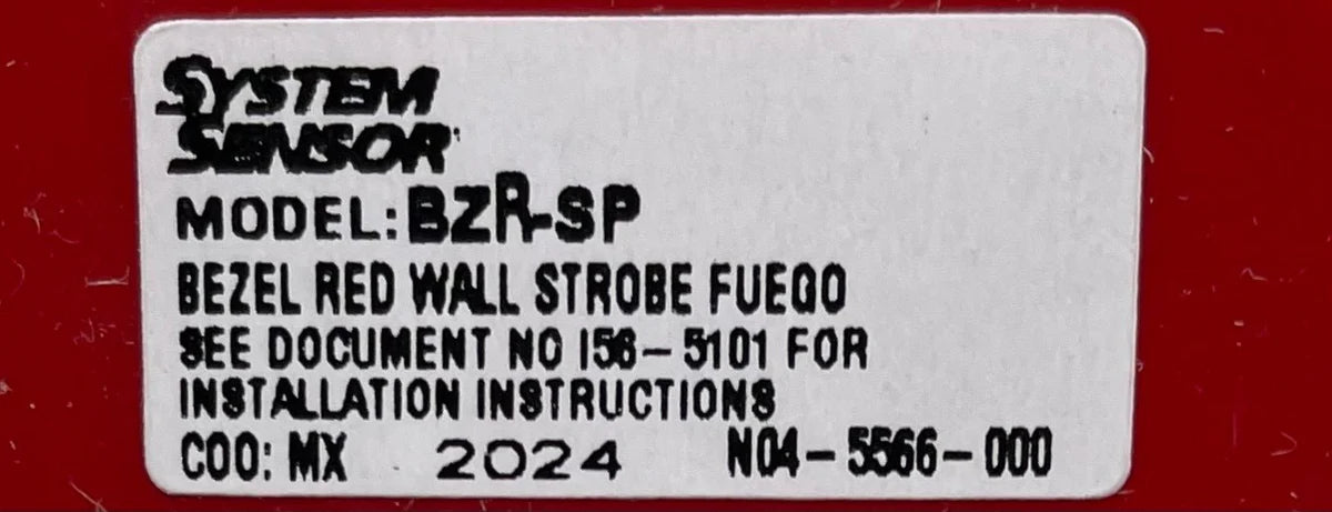 System Sensor BZR-SP Wall Red Bezel Kit Fuego