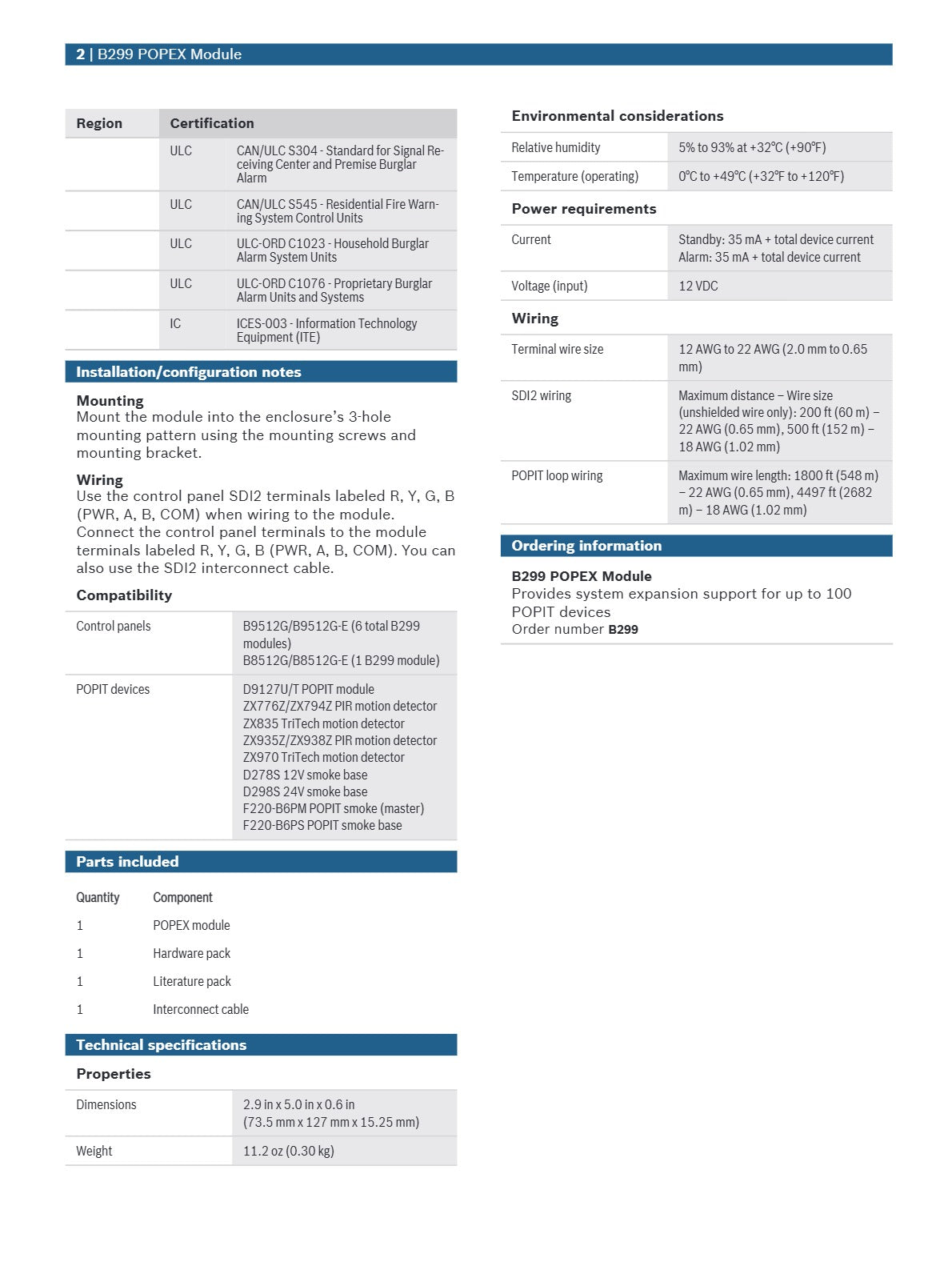 Bosch B299 POPEX Module