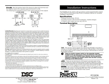 DSC PC5208 Programmable Output Module