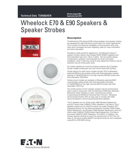 Wheelock E70-24MCW-FR Speaker Strobe