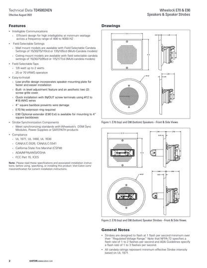 Wheelock E70-24MCW-FR Speaker Strobe