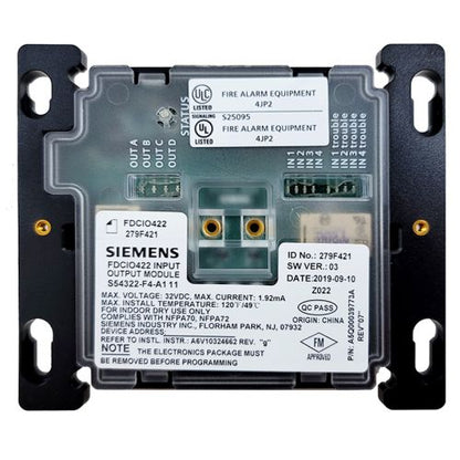 Siemens FDCIO422 Addressable Input / Output Module