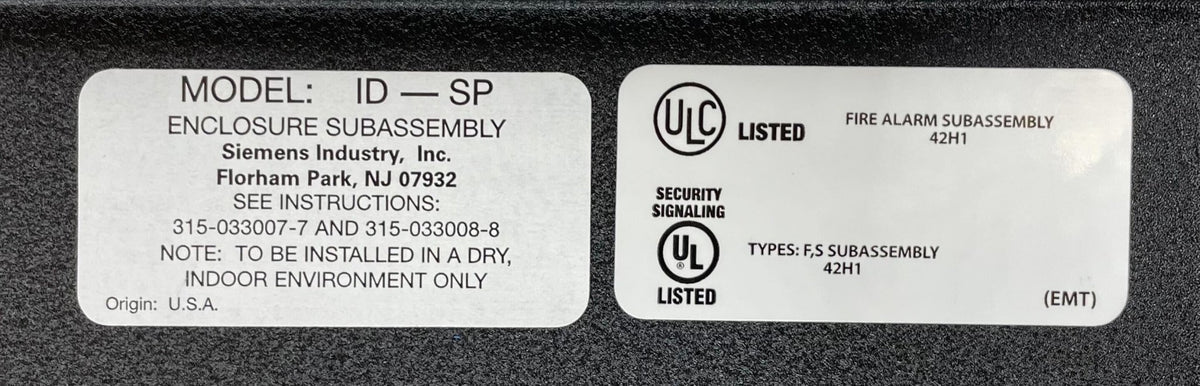 Siemens ID-SP Inner Door Single Blank Plate