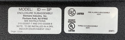 Siemens ID-SP Inner Door Single Blank Plate