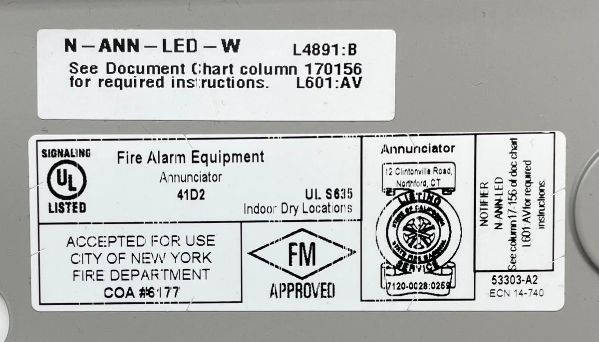 Notifier N-ANN-LED-W Annunciator Module