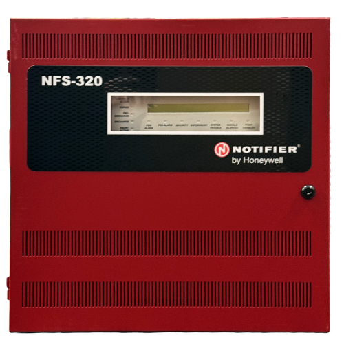 Notifier NFS-320R (Intelligent FACP) in Red Cabinet