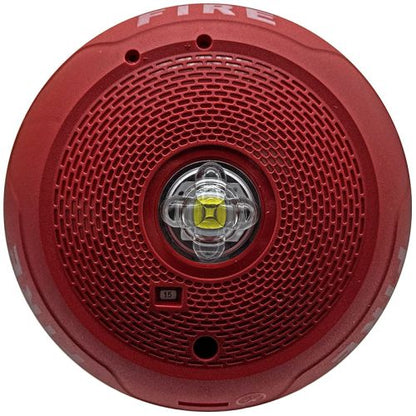 System Sensor SCRLED Series Ceiling Mount Strobe with LED, FIRE Label, Red