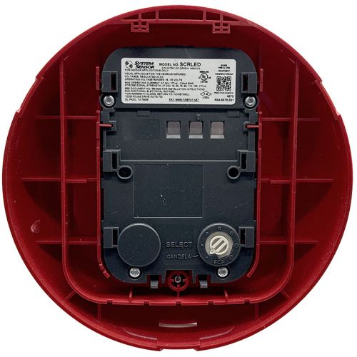 System Sensor SCRLED Series Ceiling Mount Strobe with LED, FIRE Label, Red