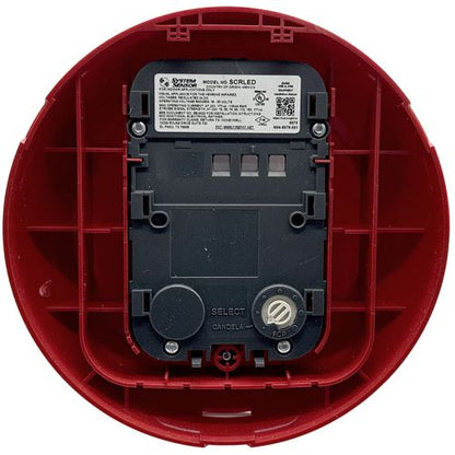 System Sensor SCRLED Series Ceiling Mount Strobe with LED, FIRE Label, Red