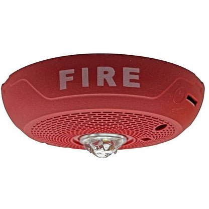 System Sensor SCRLED Series Ceiling Mount Strobe with LED, FIRE Label, Red