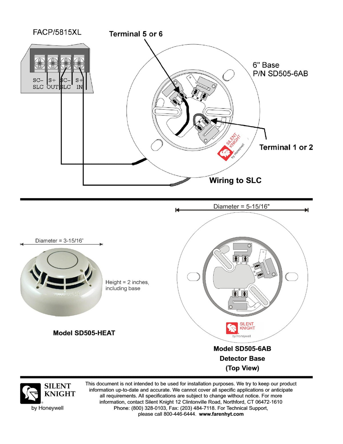 Silent Knight SD505-HEAT Addressable Heat Detector