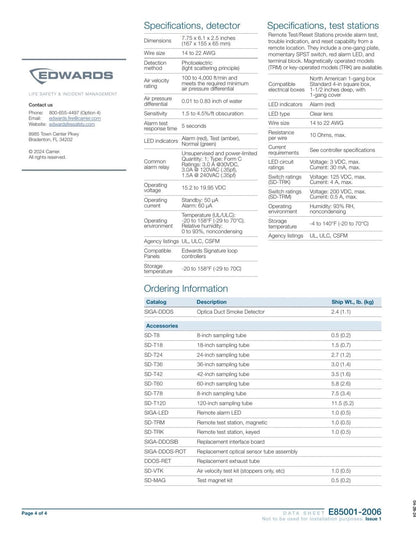 Edwards EST SIGA-DDOS Optica Duct Detector