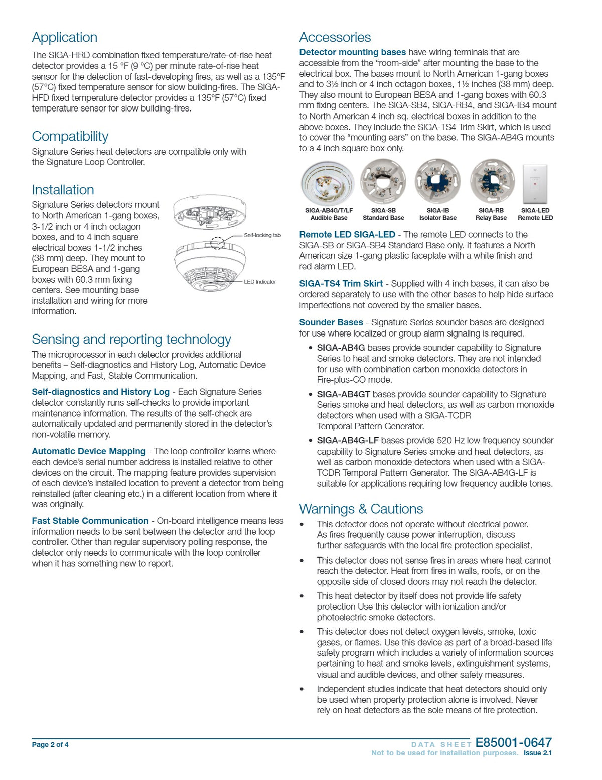 Edwards EST SIGA-HRD RoR Heat Detector