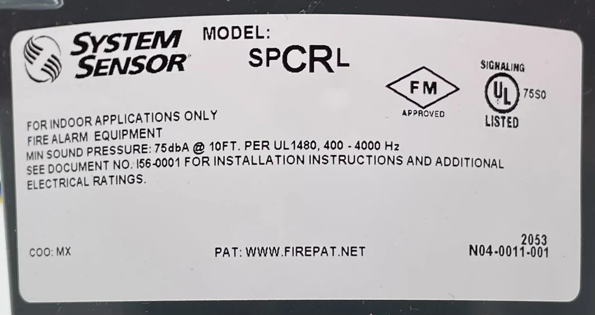 System Sensor SPCRL Speaker Red Ceiling