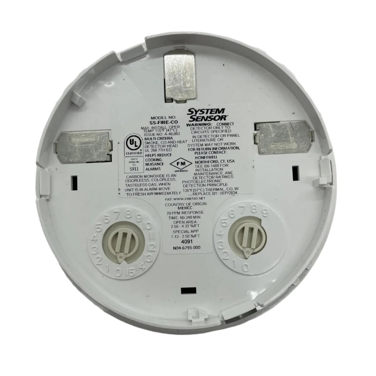 System Sensor SS-FIRE-CO Multi-Criteria Fire and Carbon Monoxide Detector