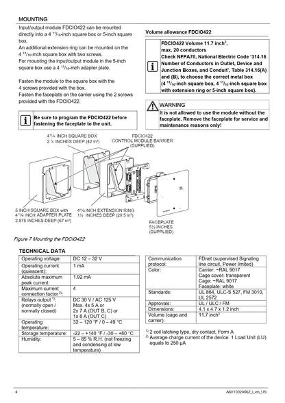 Siemens FDCIO422 Addressable Input / Output Module