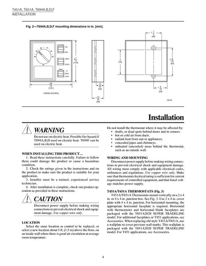 Honeywell T651A3018 Medium Duty Line Voltage Thermostat