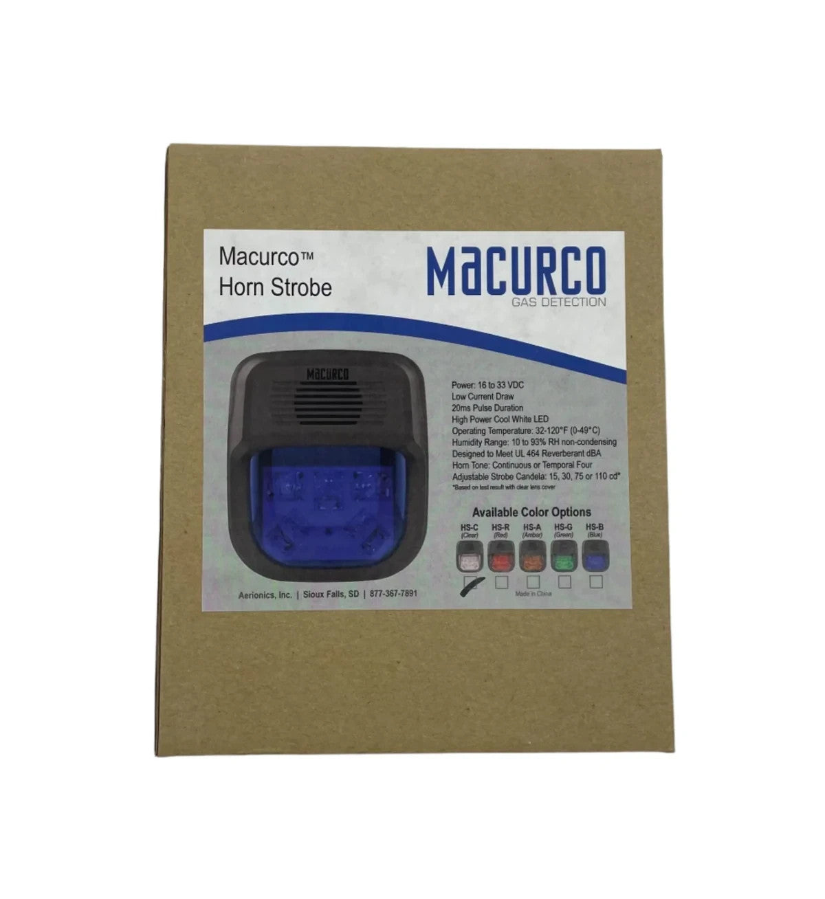 Macurco HS-C Horn Strobe Combo Clear Lens - Same Day Shipping (SEALED)