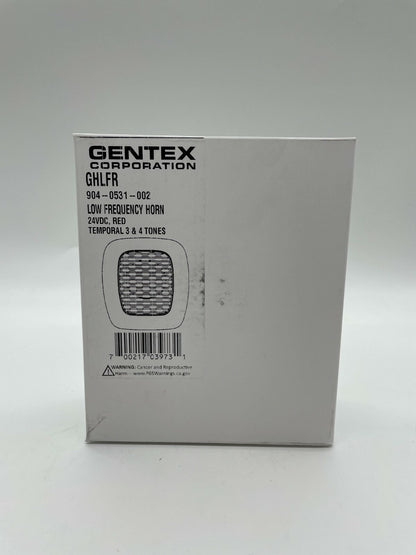 Gentex GHLFR (904-0531-002) Low Frequency Horn, 24VDC 520Hz, Red