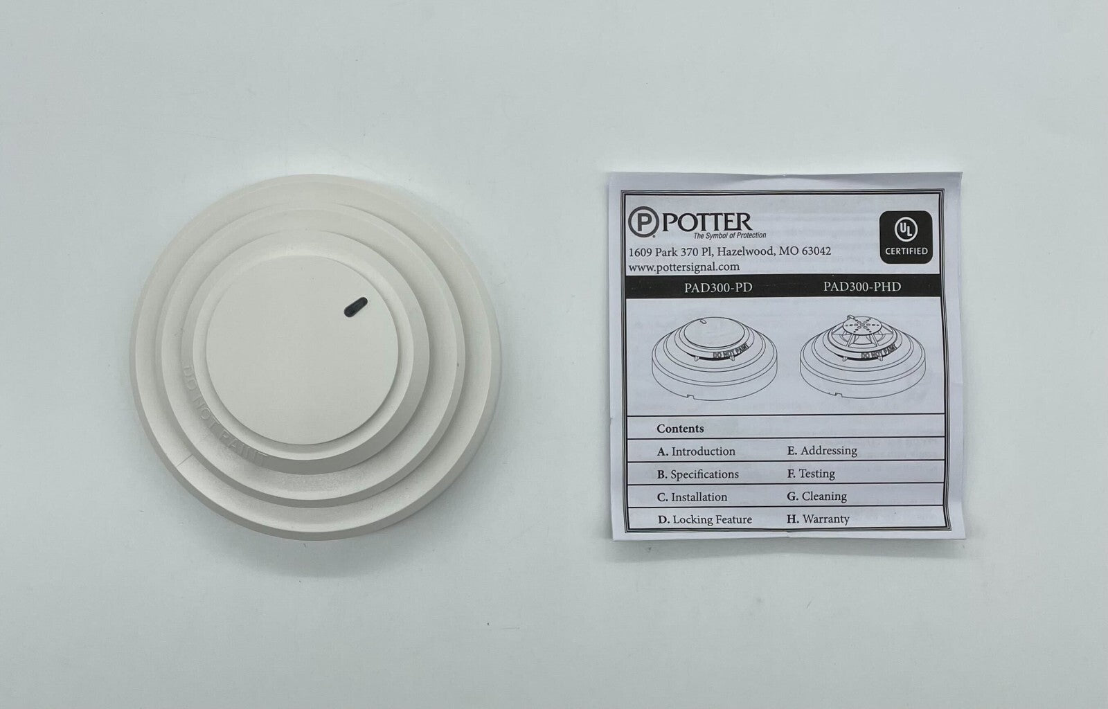 Potter PAD300-PD Photoelectric Smoke Detector