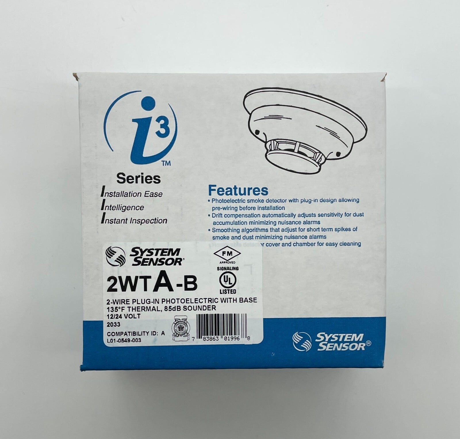 System Sensor 2WTA-B Photoelectric Smoke Detector - Same Day Shipping (SEALED)