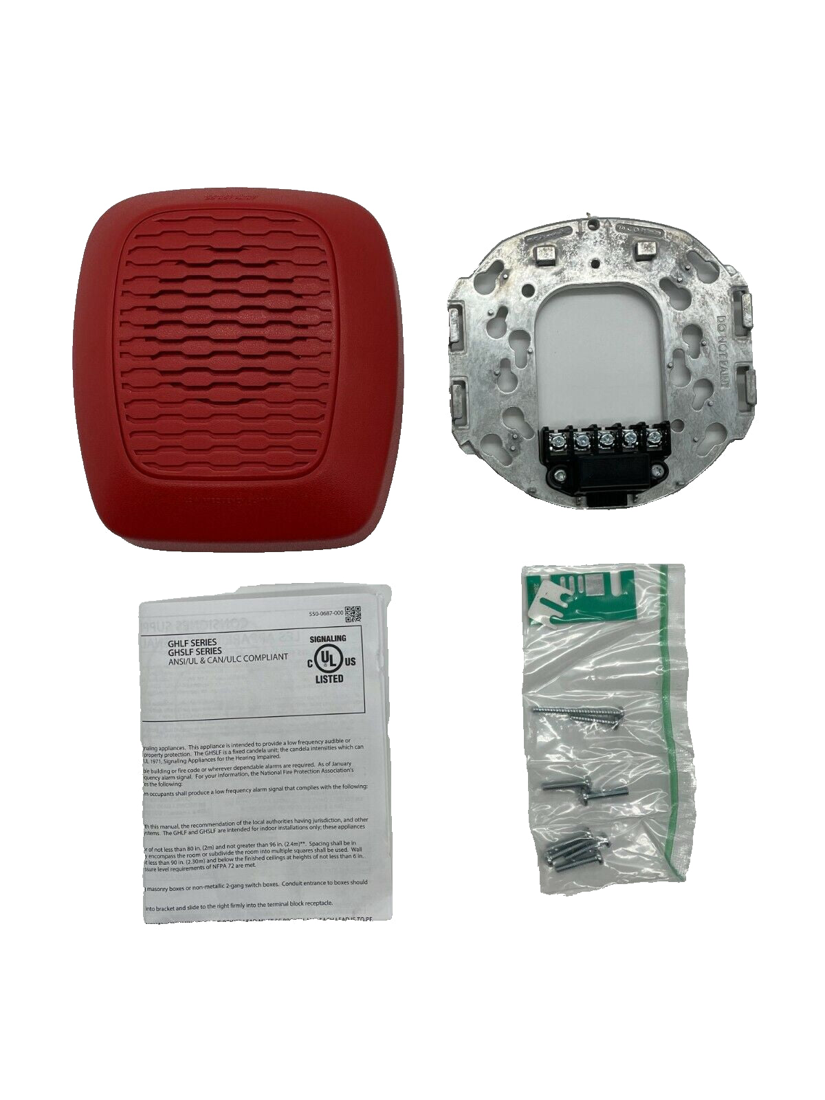 Gentex GHLFR (904-0531-002) Low Frequency Horn, 24VDC 520Hz, Red