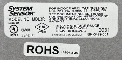 System Sensor MDL3R - Same Day Shipping (SEALED)