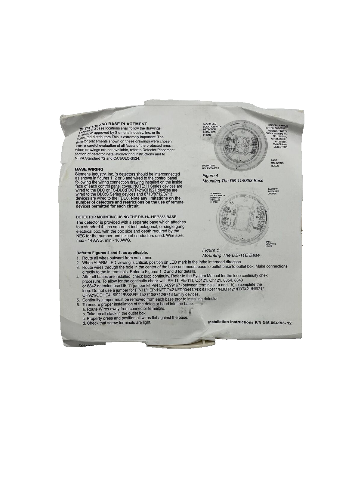 Siemens DB-11 Low-Profile Surface-Mount Base