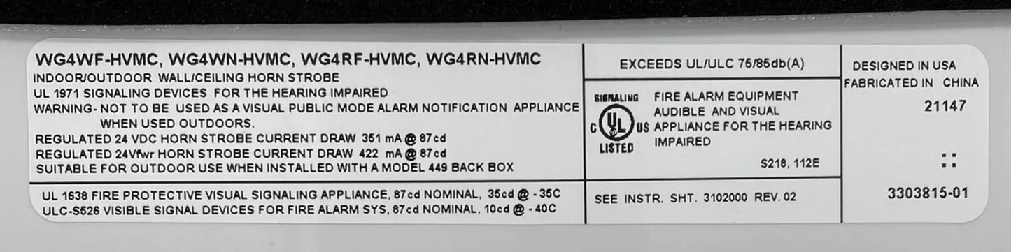 Edwards WG4WN-HVMC - Same Day Shipping (SEALED)