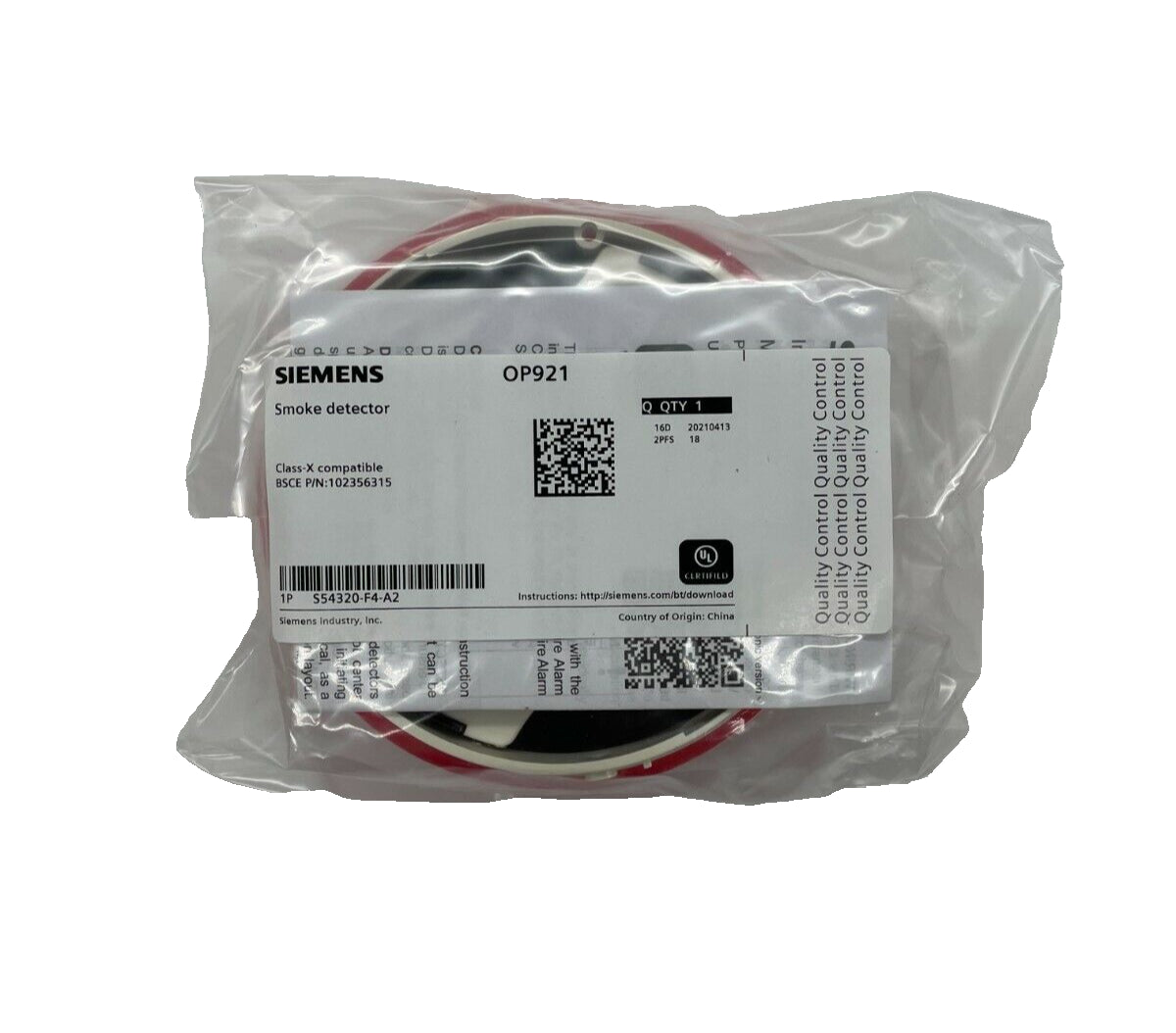 Siemens OP921 (S54320-F4-A2) Smoke Detector - Same Day Shipping (SEALED)