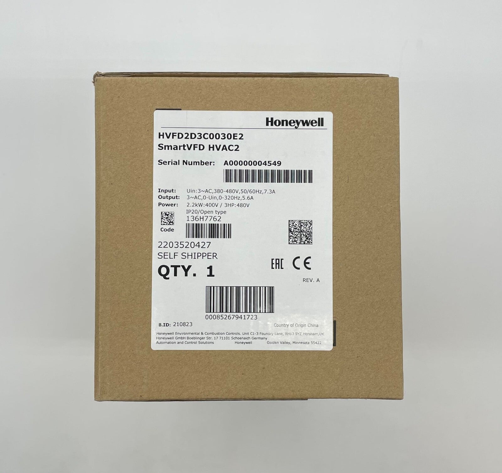 Honeywell HVFD2D3C0030E2 - Same Day Shipping (SEALED)