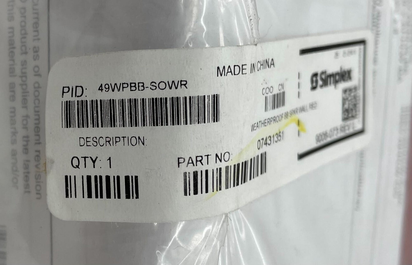 Simplex 49WPBB-SOWR - Same Day Shipping (SEALED)