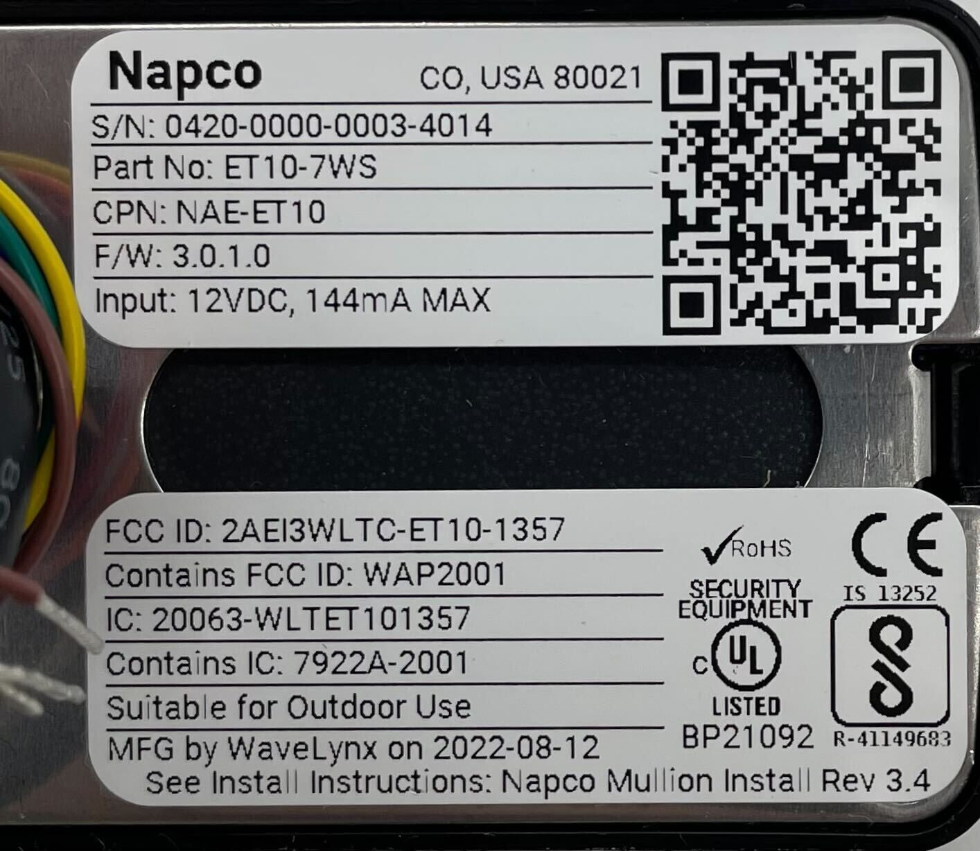 Napco NAE-ET10 - Same Day Shipping (SEALED)