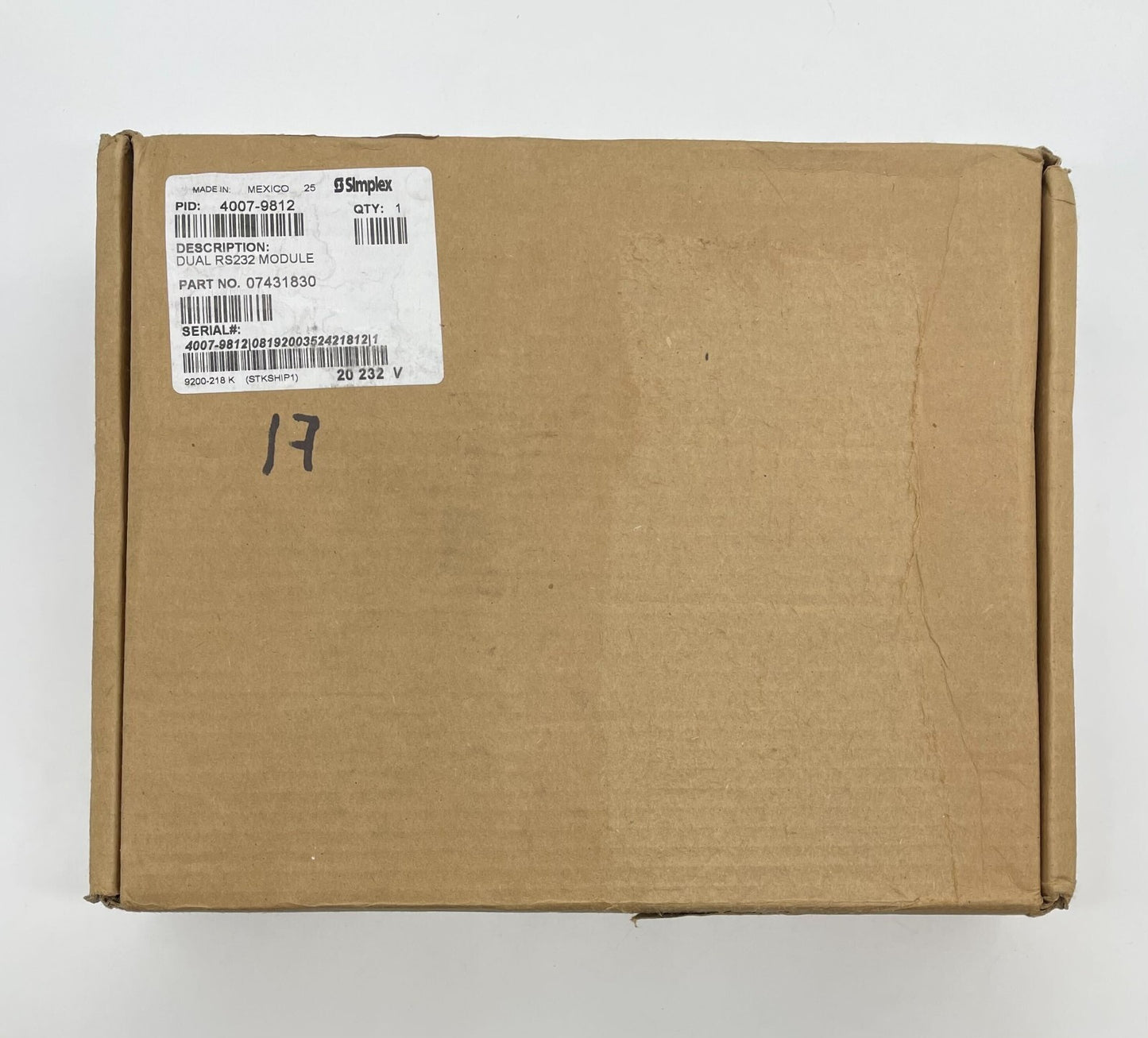 Simplex 4007-9812 Dual RS232 Module - Same Day Shipping (SEALED)