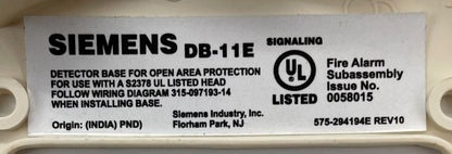 Siemens DB-11E Standard Base - Same Day Shipping (SEALED)