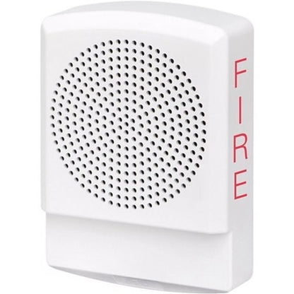 Eaton ELFHNW Wheelock Eluxa Bocina De Baja Frecuencia, Pared, Letras FUEGO, 24V, Blanco